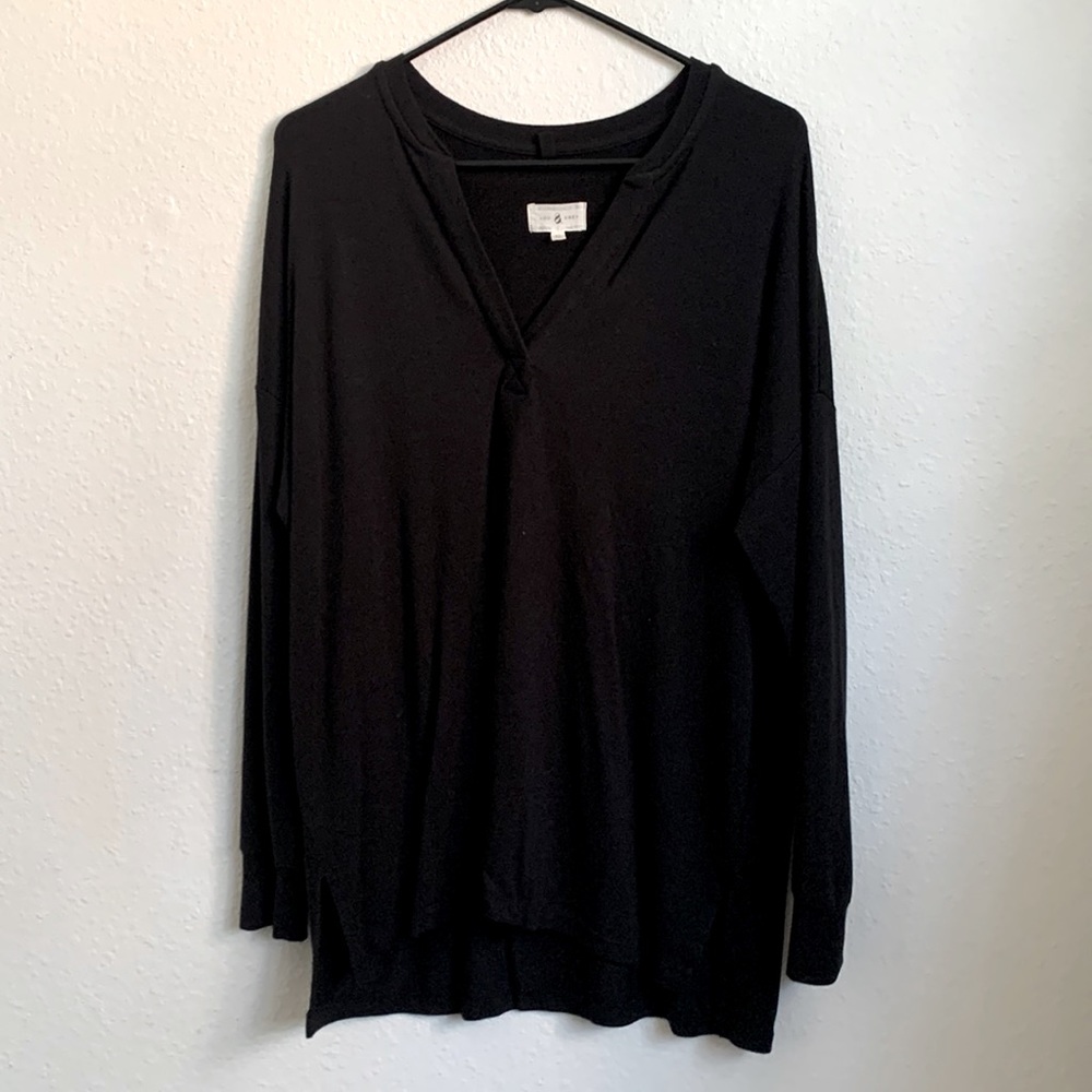 Lou & Grey medium Black Long Sleeve Tunic Top
